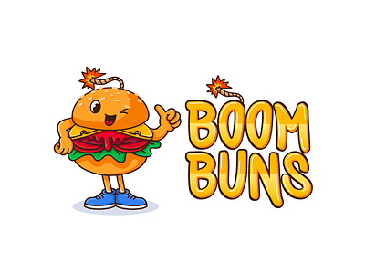 Boom Buns bomb boom boom burger branding burger burger design burger logo character design design graphic design hamburger hamburger design hamburger logo illustration logo logo design ui ux vector