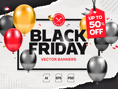 BLACK FRIDAY Vector Banners banner template black friday bright marketing modern post sale shopping stock graphics vector