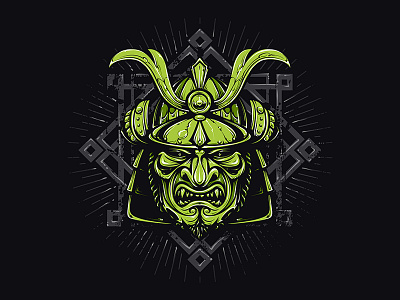 Samurai Mask art fight illustration martial mask mortal samurai vecster vector warrior