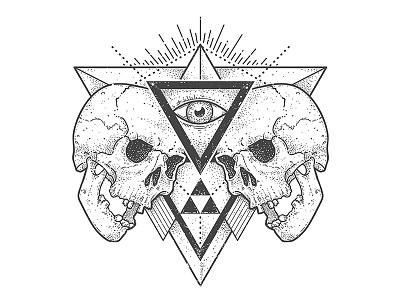 Dotwork Skull Art abstract art dotwork eye geometric hipster skull triangle vecster vector