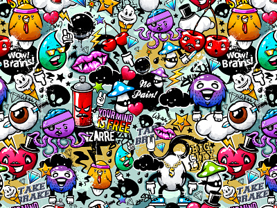 Graffiti Bizarre Seamless Texture