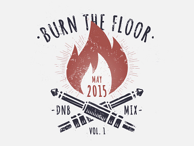 Burn The Floor art cover dnb drumbass emblem grunge logo music retro vecster vector vintage