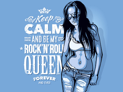 Rock'n'Roll Queen art girl grunge hot portrait sexy typography vecster vector woman