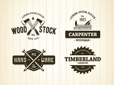 Carpentry Emblems axe carpenter emblem logo retro template tool vecster vector vintage woodman work
