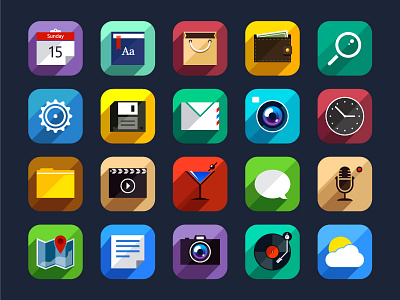 Flat App Icons Set