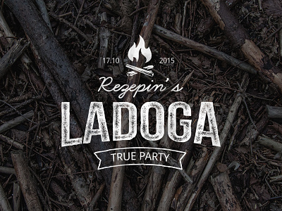 Ladoga True Party authentic emblem hipster lettering outdoor typography vecster vector vintage