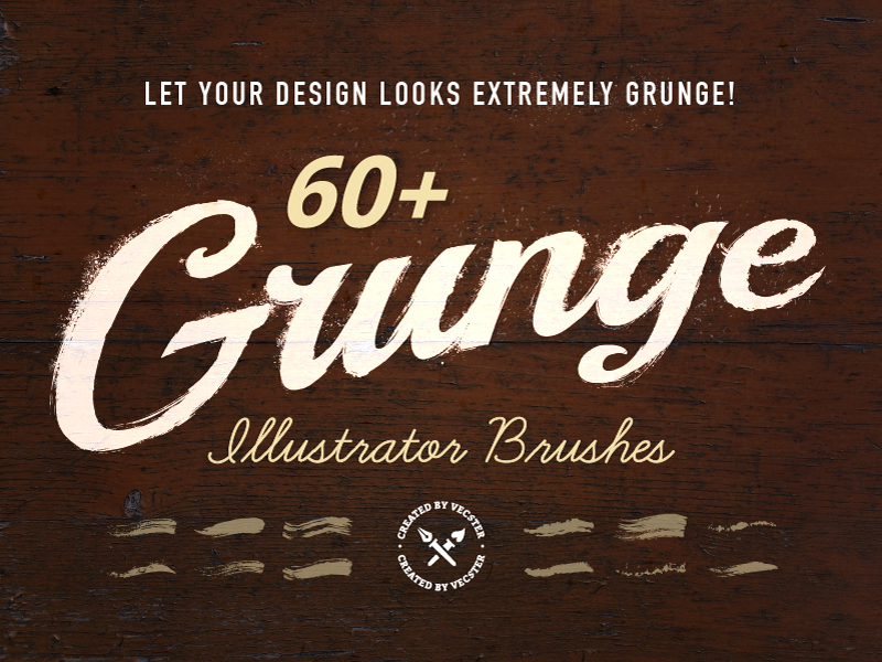 60+ Grunge Illustrator Brushes by Vecster on Dribbble