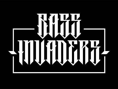 Bass Invaders Logo bass drum bass logo podcast radio show typography vector