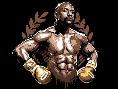 Floyd Mayweather boxing fighter floyd mayweather graffiti legend portrait tbe vecster vector winner