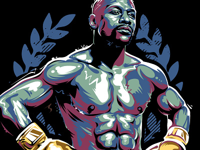 Floyd Mayweather 2 boxing fighter floyd mayweather graffiti legend portrait tbe vecster vector winner