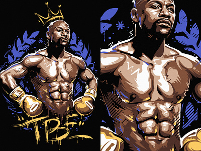 Floyd Mayweather 3 boxing fighter floyd mayweather graffiti legend portrait tbe vecster vector winner