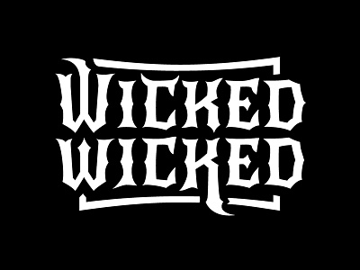 Wicked Logo black brand evil lettering logo podcast radio show typography vector white wicked