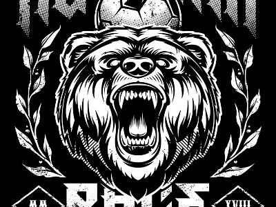 Russian Rage animal bear beast coat of arms emblem grunge head mascot rough russia vecster vector art