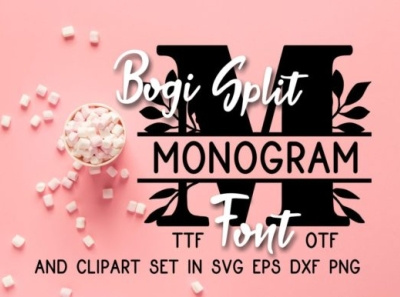 Bogi Split Monogram Fonts bogi branding design font font bundle fonts fontself logo monogram typography
