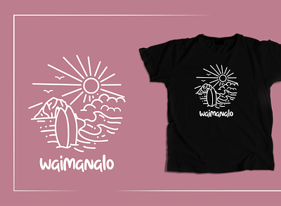 WAIMANALO, HAWAII branding design flat illustration logo minimal