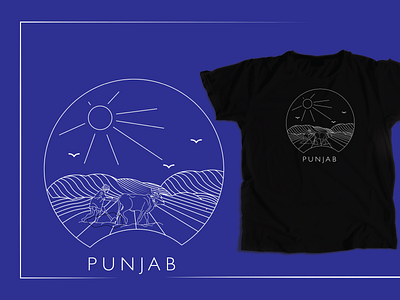 Punjabi farmer. design flat illustration logo minimal punjab