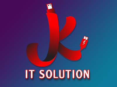Jk IT Solution Logo branding facebook cover illustration it logo logo logodesign tech logo technology logo techonology