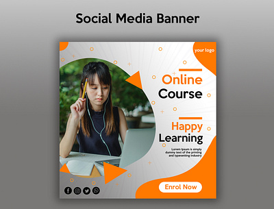 online course banner banner ads banner design branding facebook facebook cover graphic design instagram social media social media banner vector