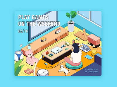 Have a nice weekend design illustration isometric
