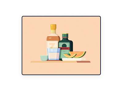 A corner of the wine table design illustration