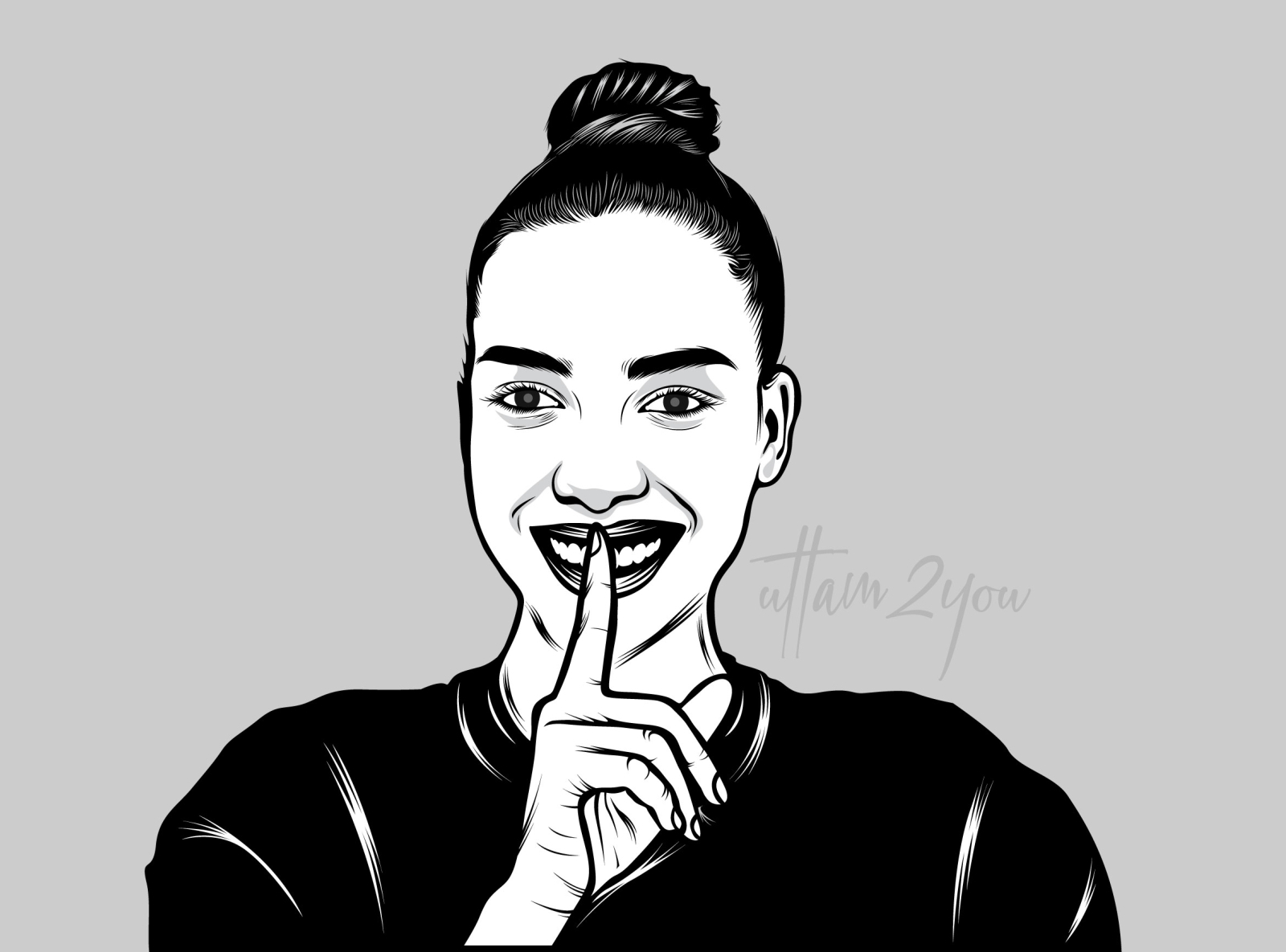 Black   White Vector Portrait  4  4x 