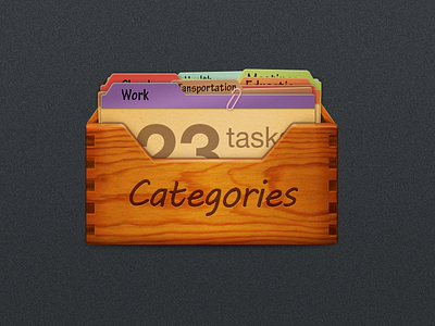 Categories icon box categories colors folder icon tags tasks wooden