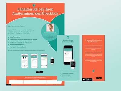 Healthcare Patient App Poster branding desktop mobile app print