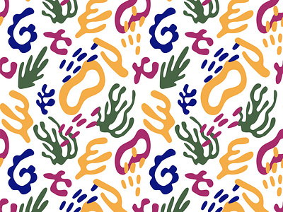 Abstract matisse shapes seamless pattern