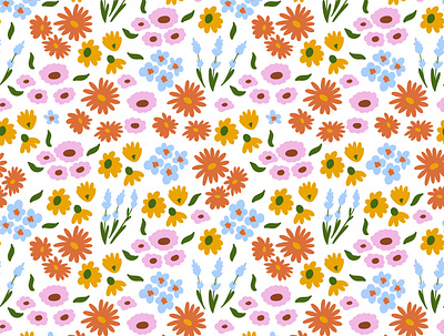 Floral pattern background colorful ditsy fabric pattern fashion print field floral meadow pattern small flowers wild flowers