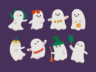 Cute ghosts cute design ghosts halloween illustration kids vector