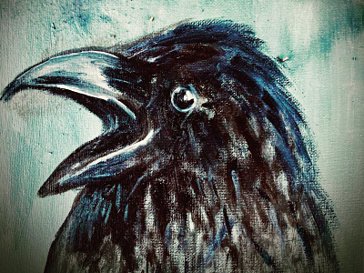 The crow knows creative design illustration original painting watercolor