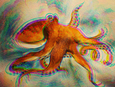 psychedelicoctopus art creative design illustration original painting