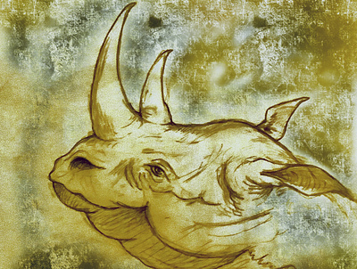 Rhino art creative design digital illustration painting rhino