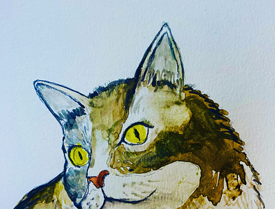 Stoned Cat art cat creative design illustration original painting watercolor
