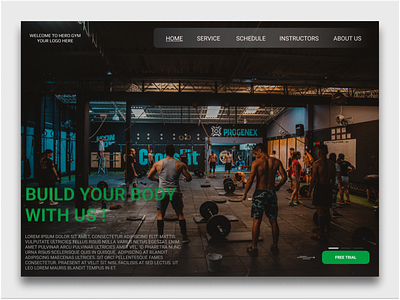 Landing Page Web Gym brand design fitness club gym landingpage sports design ui ux ui design webdesign