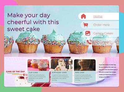 Landing Page Cake birthday cake cake cake shop cakes colorful cupcakes landingpage ui ux uidesign website design