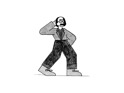 Uncle Sargam (Sketch) character flat funk funny geometric illustration pakistan