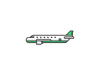 Plane aeroplane airline airport doodle flat illustration lines plane sky vector