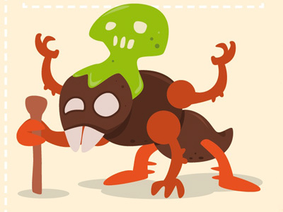 Zombie Ant ant monster skull slime vector zombie