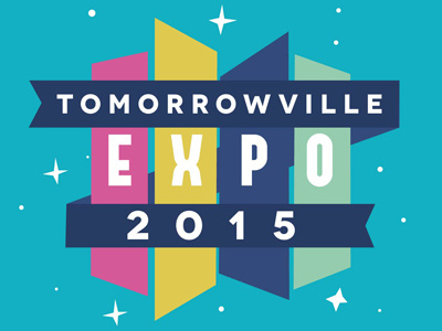 Tomorrowville Expo 2015 Logo expo future logo progress tomorrow vintage