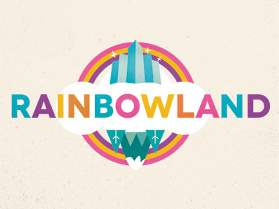 Rainbowland Logo colorful crystal forest logo magic rainbow vintage