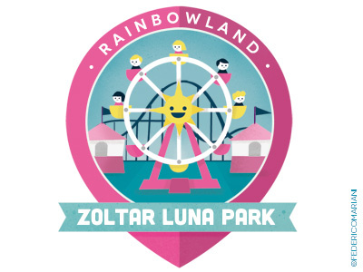 Rainbow Badges 04 - Zoltar Luna Park amusement badges fair fun happy kids lunapark park wheel