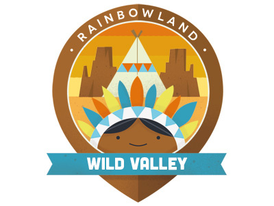 Rainbow Badges 05 - Wild Valley badges canyons indian rainbow sunset valley west wildwest