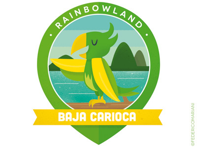 Rainbow Badges 06 - Baja Carioca badges bird brasil brazil parrot rainbow sea tropical