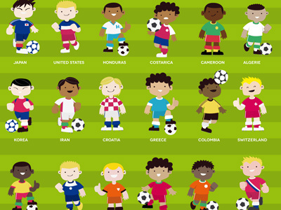 Mundialiti poster teams brazil football futbol kids players soccer worldcup