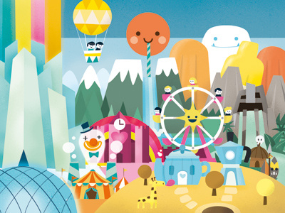 Rainbowland Cityscape carnival circus colorful lunapark rainbow themepark wonderland