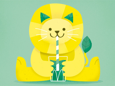 LeoLemon wishes you a fresh summer! characters fresh green lemon lion mint summer yellow