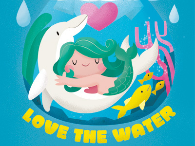 Calendar 2017 - Love the Water dolphin fish kids love mermaid sea underwater water