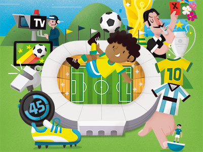 Il Grande libro dello Sport - Soccer brazil green illustration kids soccer sports subbuteo vintage worldcup