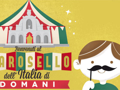 Carosello dell'Italia di Domani carosello carousel circus fair kids moustache tomorrow vintage